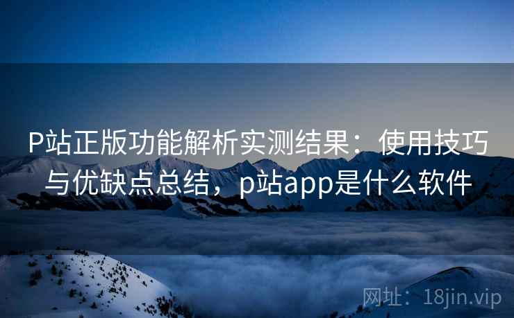 P站正版功能解析实测结果：使用技巧与优缺点总结，p站app是什么软件