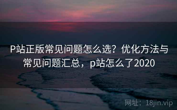 P站正版常见问题怎么选？优化方法与常见问题汇总，p站怎么了2020