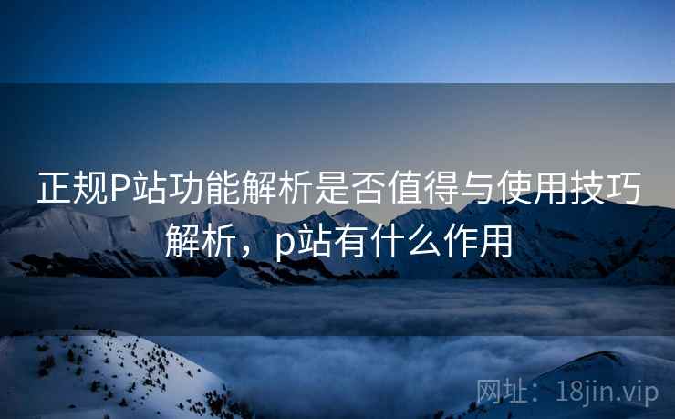 正规P站功能解析是否值得与使用技巧解析，p站有什么作用