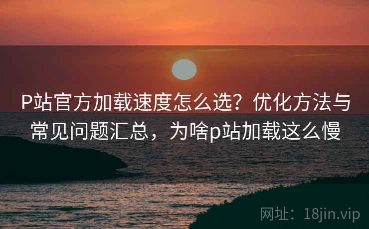 P站官方加载速度怎么选?优化方法与常见问题汇总,为啥p站加载这么慢 P站官方加载速度怎么选?优化方法与常见问题汇总,为啥p站加载这么慢