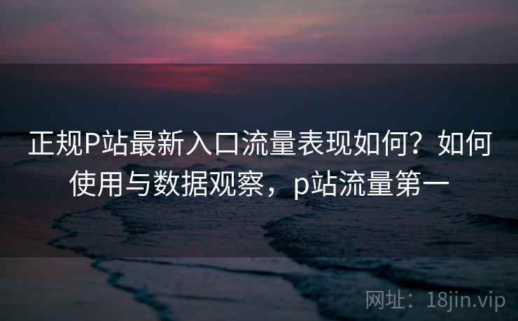 正规P站最新入口流量表现如何？如何使用与数据观察，p站流量第一
