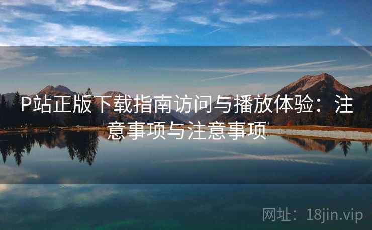 P站正版下载指南访问与播放体验：注意事项与注意事项